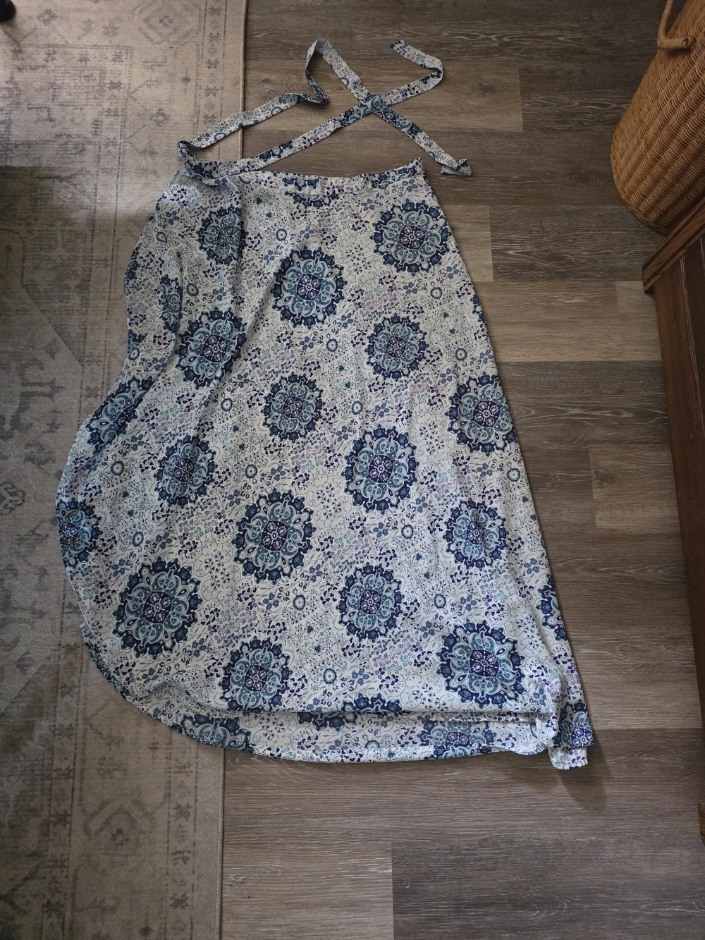 American Rag Blue Teal Paisley Wrap Skirt